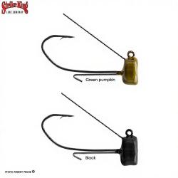 T&ecirc;te plomb&eacute;e STRIKE KING Tour grade ned rig weedless head Green pumpkin 1.8g