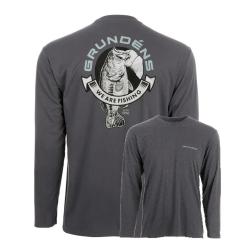 T Shirt GRUNDENS Tech tee LS bass print anchor