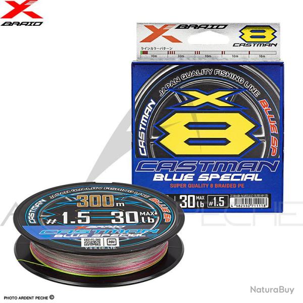 Tresse XBRAID Castman blue X8 300m PE2.5