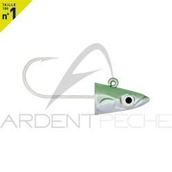 T&ecirc;te plomb&eacute;e FIIISH Crazy sand eel 100 Off shore 10g Pearl green - CSE217 - x2