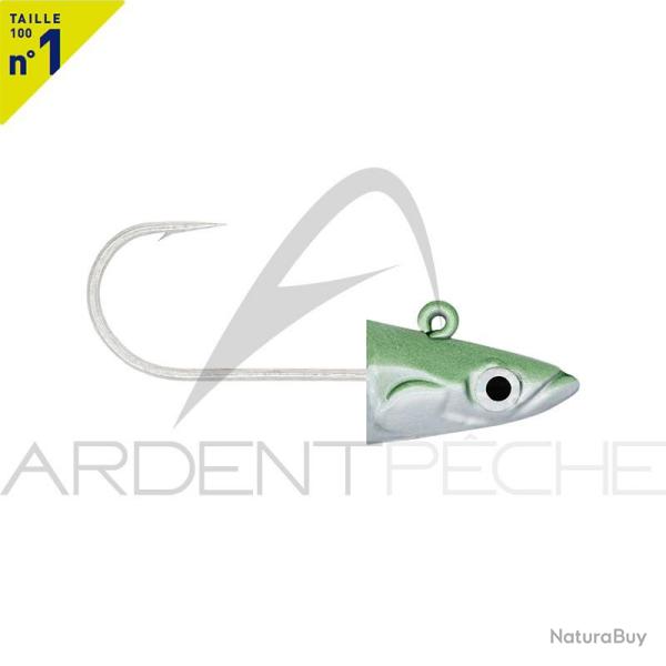 T�te plomb�e FIIISH Crazy sand eel 100 Off shore 10g Pearl green - CSE217 - x2