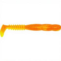 Leurre souple REINS Fat rockvibe shad 3.25 B76 Chika orange/Glow chart silver
