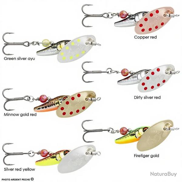 Cuiller tournante SAVAGE GEAR Sticklebait spinner Dirty silver red 4.5g