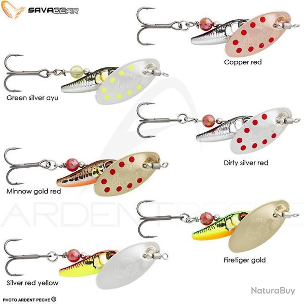 Cuiller tournante SAVAGE GEAR Sticklebait spinner Green silver ayu 4.5g