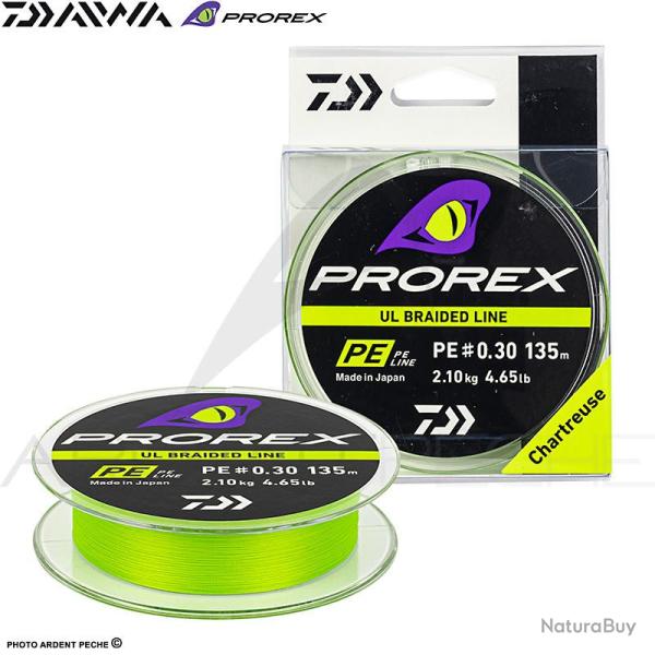 Tresse DAIWA Prorex UL PE line 135m Chartreuse PE0.25