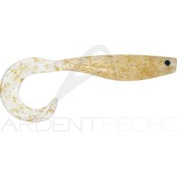 Leurre souple HYPERLASTICS Curlyminn topwater 6 See through clear gold