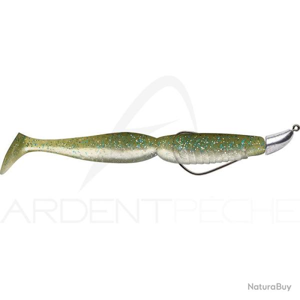 Leurre souple MEGABASS Super spindle worm 5 VM mont� VJ36 11g H3/0 x1 Light green pearl