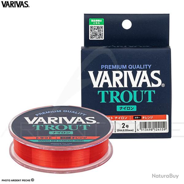 Fils nylon VARIVAS Trout nylon orange 100m 8lb