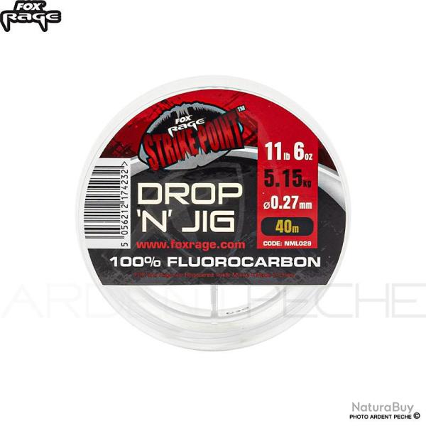 Fil fluorocarbone FOX RAGE Drop n jig fluorocarbon 24 � 0.40mm