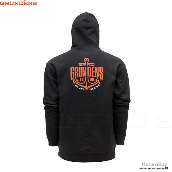 Sweat GRUNDENS Displacement hoodie logo anchor Black