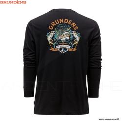 T Shirt GRUNDENS Tuna tattoo LS Black