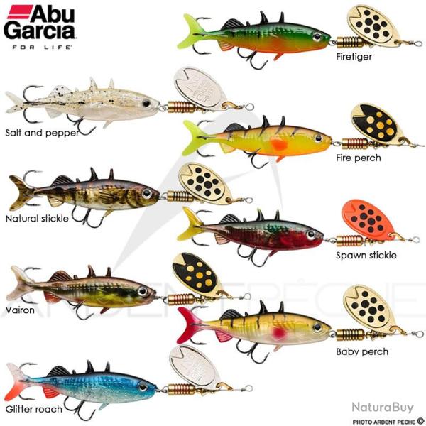 Cuiller tournante ABU GARCIA Fast attack stickle spinner Glitter roach 10cm