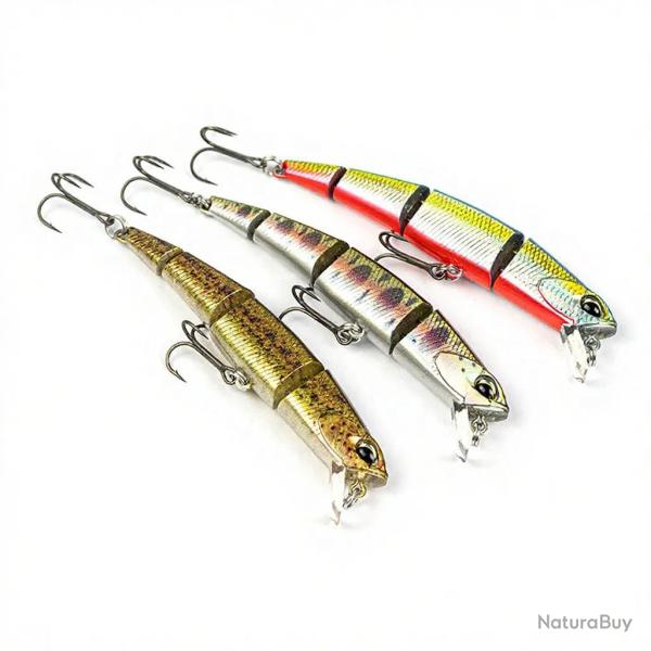 Pack de 3 poissons nageurs truite DUO Ryuki Quattro 70 S