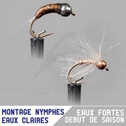 Montage nymphe GARBOLINO Eaux fortes profondes / eaux claires Set x4