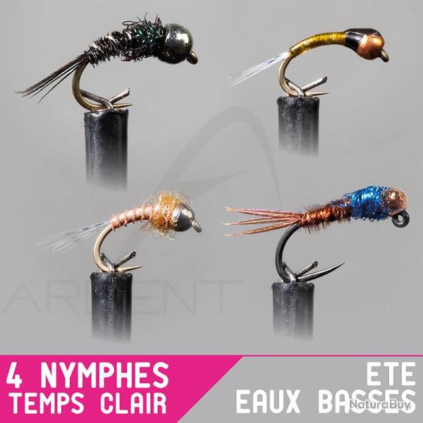 Montage nymphe GARBOLINO �t� eaux basses / temps clair Set x4