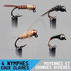 Montage nymphe GARBOLINO Moyennes et grandes rivi&egrave;res / eaux claires Set x4