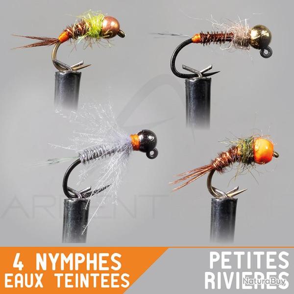 Montage nymphe GARBOLINO Petites rivi�res / Eaux teint�es Set x4