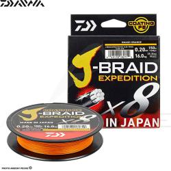 Tresse DAIWA J Braid expedition Smash orange 150m PE2