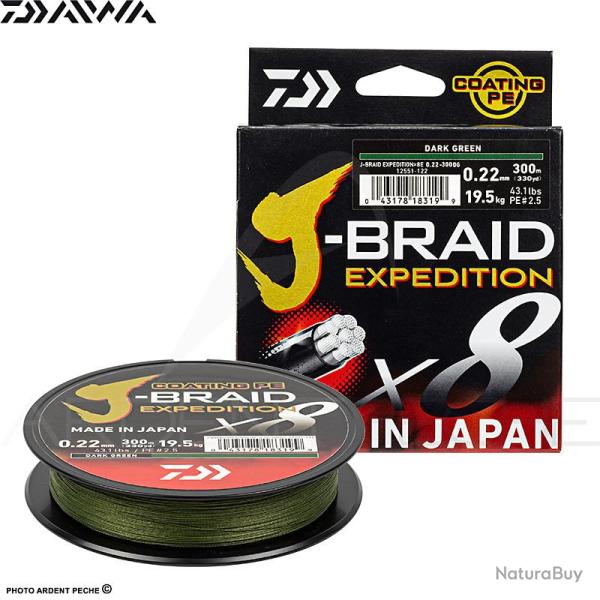Tresse DAIWA J Braid expedition Dark green 300m PE0.8