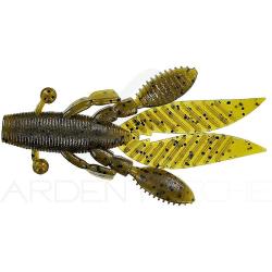 Leurre souple GARY YAMAMOTO Flappin hog 3.75 297 Green pumpkin W/Large black flake