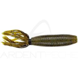 Leurre souple GARY YAMAMOTO Fat ika 4 297 Green pumpkin W/Large black flake