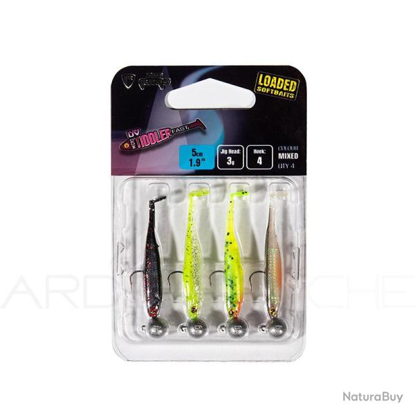Leurre souple FOX RAGE Micro tiddler fast loaded 5cm UV mixed colour pack