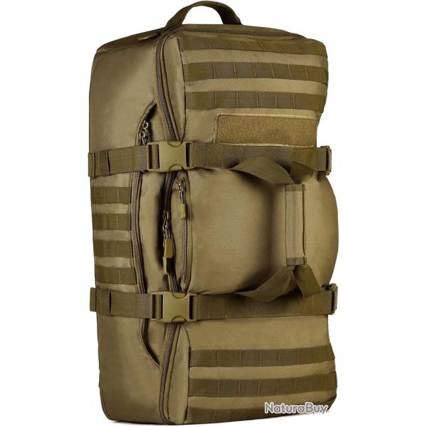 Sac � Dos Tactique 60L Militaire Homme Nylon 900D Molle Voyage Randonn�e Chasse Camping 3 en 1 Kaki