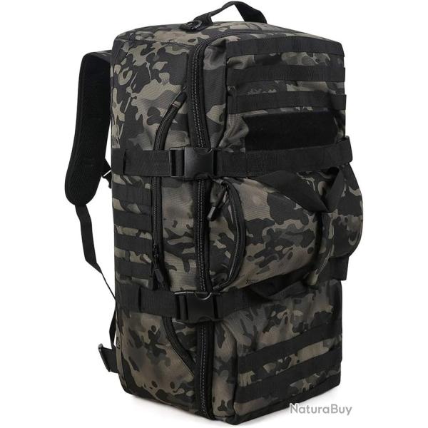 Sac � Dos Tactique 60L Militaire Homme Nylon 900D Molle Voyage Randonn�e Chasse Camping 3 en 1 Camo