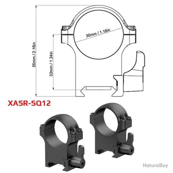 Vector Optics--Anneaux de Port�e de 30mm pour Picatinny de 20mm, -*XASR-SQ12 LIVRAISON GRATUITE