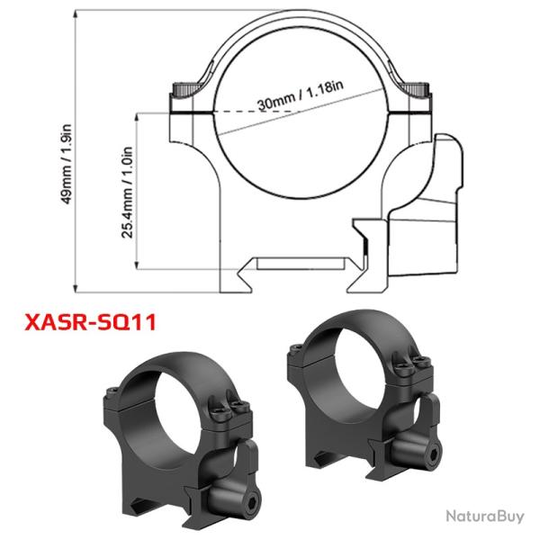 Vector Optics--Anneaux de Port�e de 30mm pour Picatinny de 20mm, -*XASR-SQ11