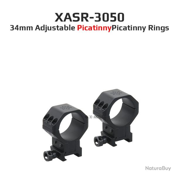 Vector Optics X-ACCU 34mm Anneaux Picatinny � �l�vation R�glable -*XASR-3050