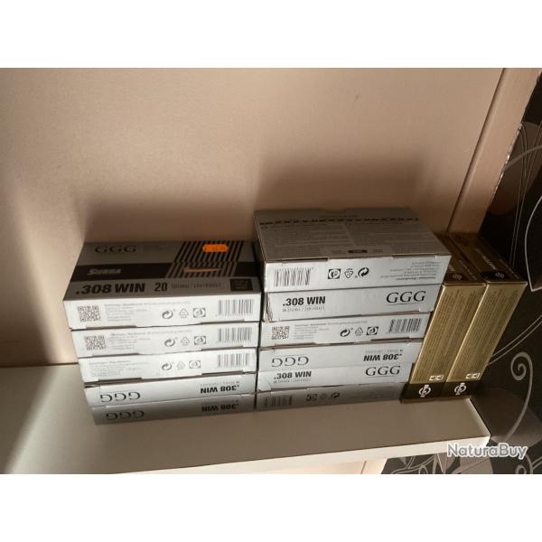 12 Botes de cartouches vide en 308 w