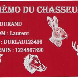 M&eacute;mo Chasseur rouge en aluminium grav&eacute; au laser (Recto)