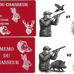 M&eacute;mo Chasseur rouge en aluminium grav&eacute; au laser (Recto / Verso)