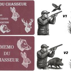 M&eacute;mo Chasseur rose en aluminium grav&eacute; au laser (Recto / Verso)