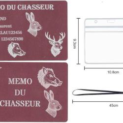 M&eacute;mo Chasseur rose + Port&eacute; cl&eacute; TAG militaire en aluminium grav&eacute; au laser (Recto) + Porte badge tour