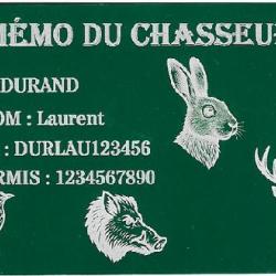 M&eacute;mo Chasseur vert en aluminium grav&eacute; au laser (Recto)