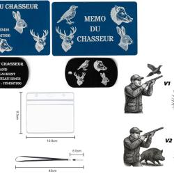 M&eacute;mo Chasseur bleu + Port&eacute; cl&eacute; TAG militaire en aluminium grav&eacute; au laser (R / V) + Porte badge tour