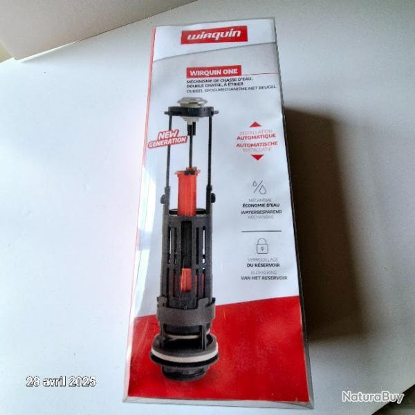 Chasse d'eau, mcanisme  bouton poussoir trier double commande (3/6 litres) wirquin.