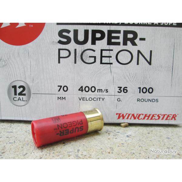 100 cartouches SUPER PIGEON cal 12/70 en 36g plomb no5 de WINCHESTER