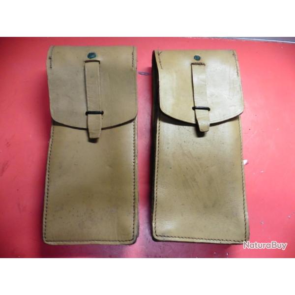 WW2 - Lot de 2 Porte-Chargeur en cuir PM - Mac 49