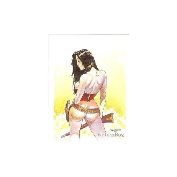 Superbe et SEXY WESTERN  PIN UP au COLT peacemaker et carabine WINCHESTER   par  l'Artiste  GIROD !!