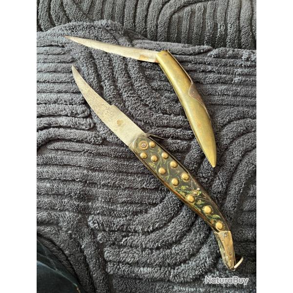 Lot de 2 couteaux pliants anciens