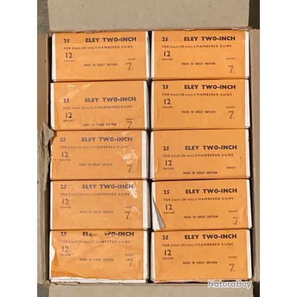 Lot de 250 cartouches Eley Two-Inch Cal 12/50 Pb 7