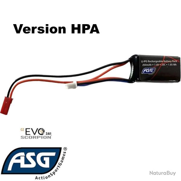 ASG 18780 Batterie Li-Po 7.4V 250mAh HPA pour CZ Scorpion EVO 3 A1
