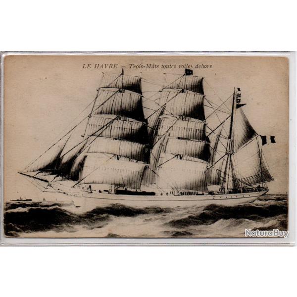 CPA-   MARINE - LE HAVRE - TROIS-MATS TOUTES VOILES DEHORS N�1009