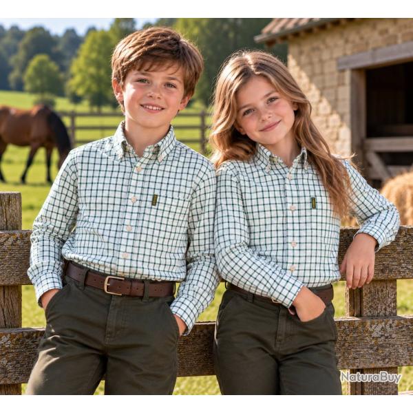 Chemise � carreaux  Tattersall pour enfant Vert