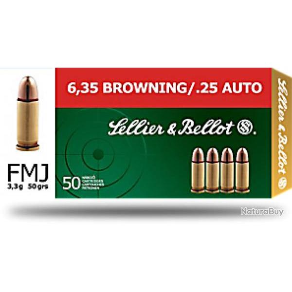 Sellier & Bellot 6,35 browning FMJ 50 grs (x50)