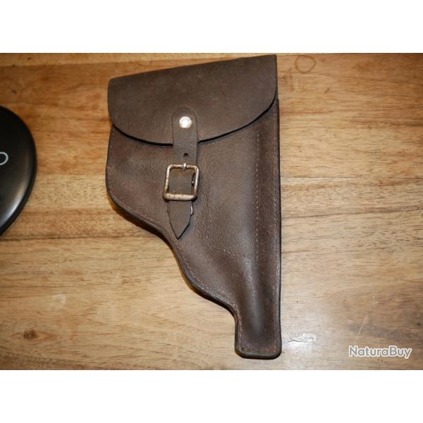 Etui cuir pour pistolet 6.35mm artisanal pour "Le Franais" Policeman