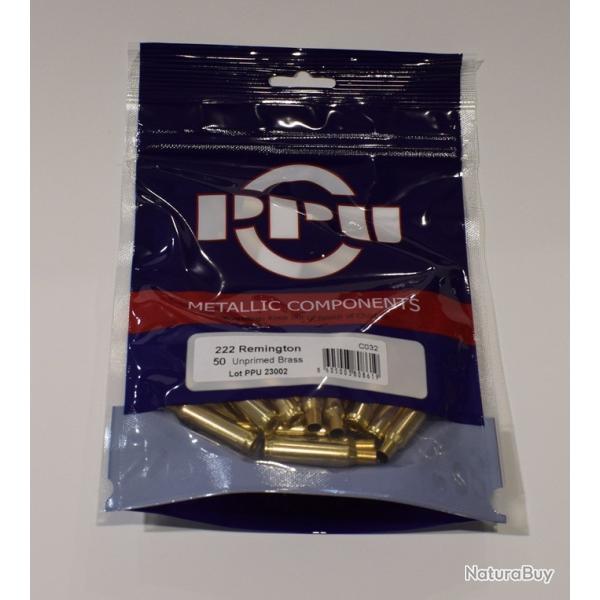 lot de 50 douilles laiton Partizan Calibre 222 Remington, amorcage boxer